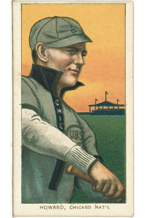 1909-11 T206 Del Howard, Chicago Cubs (front)