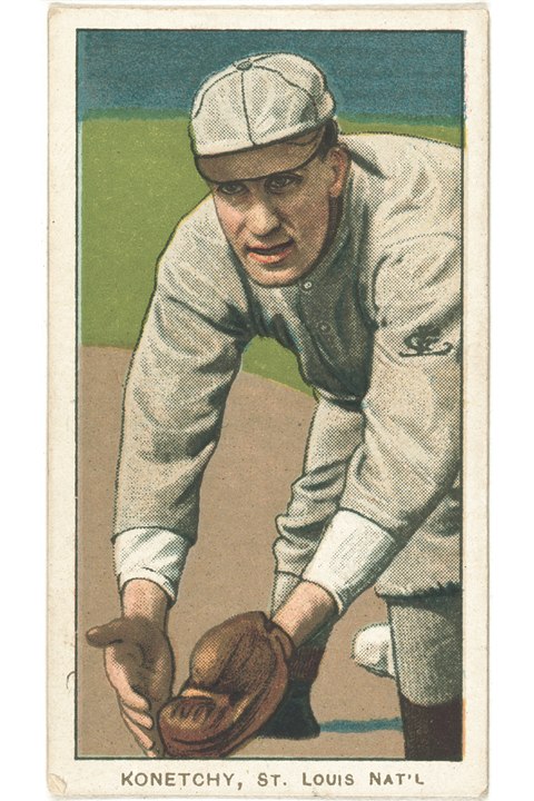 1909-11 T206 Ed Konetchy (Glove Near Ground), St Louis Cardinals (front)