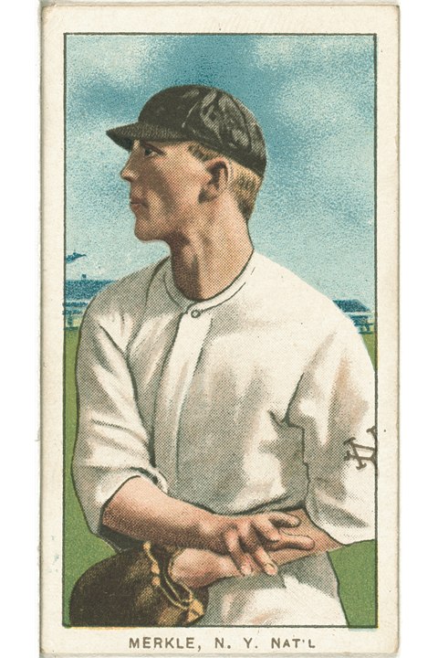 1909-11 T206 Fred Merkle (Throwing), New York Giants (front)