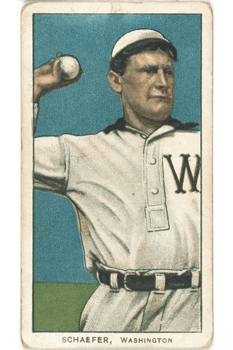 1909-11 T206 Germany Schaefer (Washington), Washington Senators (front)
