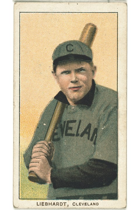 1909-11 T206 Glenn Liebhardt, Cleveland Naps (front)