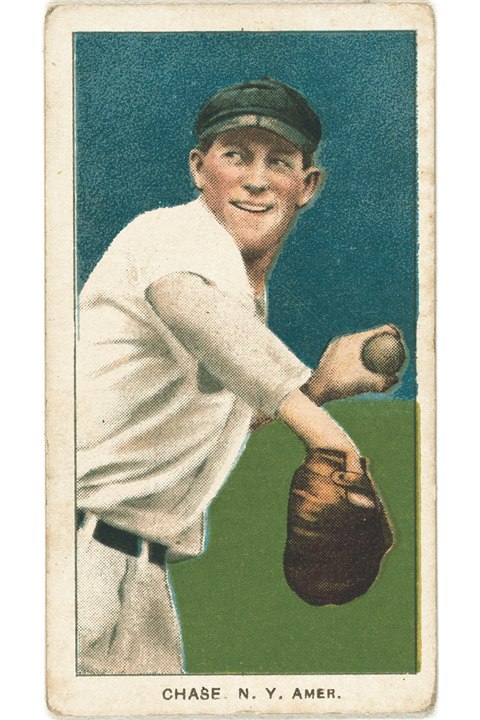 1909-11 T206 Hal Chase (Black Cap), New York Highlanders (front)