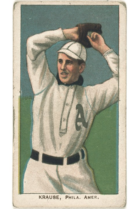1909-11 T206 Harry Krause (Pitching), Philadelphia Athletics (front)