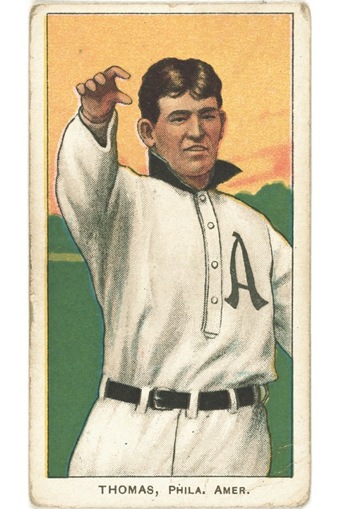 1909-11 T206 Ira Thomas, Philadelphia Athletics (front)