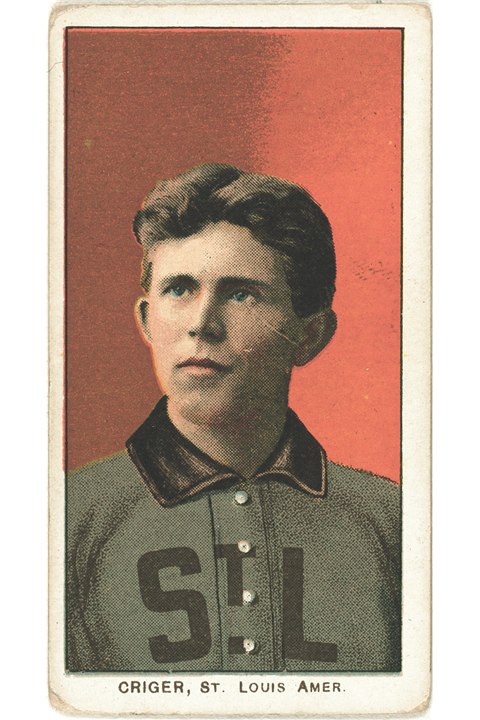 1909-11 T206 Lou Criger, St Louis Browns (front)