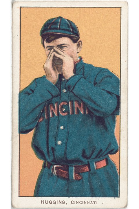 1909-11 T206 Miller Huggins (Hands At Mouth), Cincinnati Reds (front)