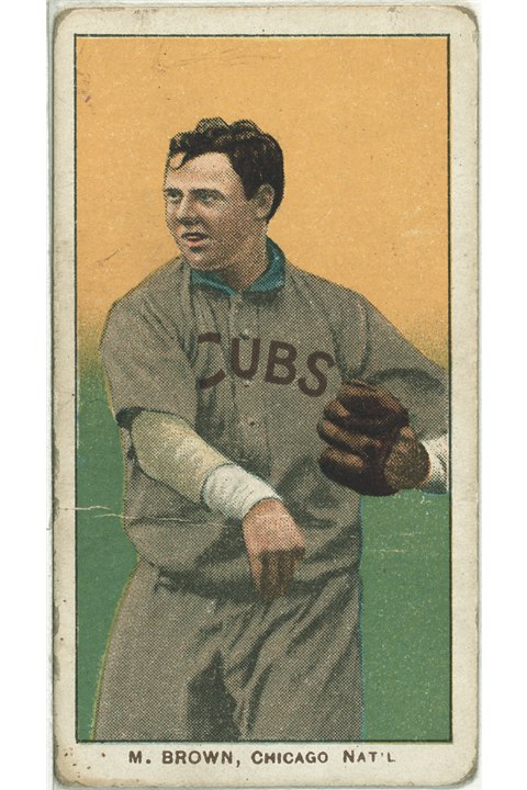 1909-11 T206 Mordecai Brown (Cubs On Shirt), Chicago Cubs (front)