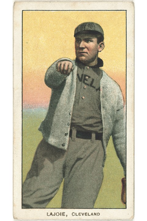 1909-11 T206 Nap Lajoie (Throwing), Cleveland Naps (front)