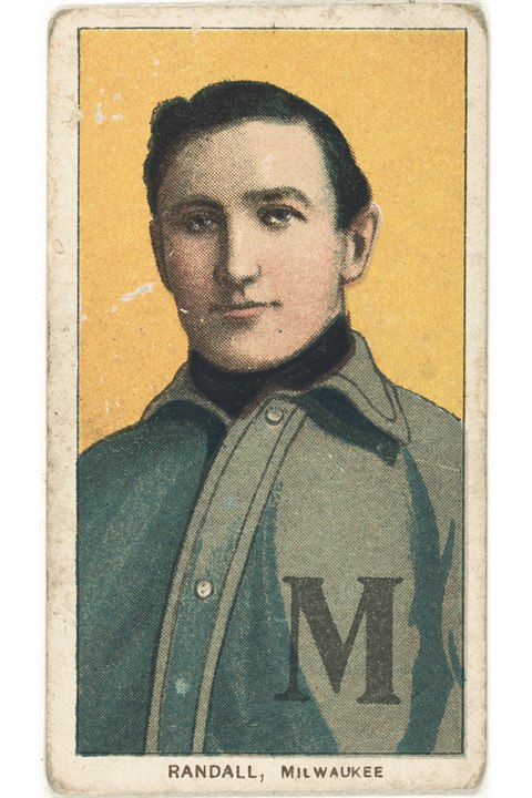 1909-11 T206 Newt Randall, Milwaukee Brewers (front)