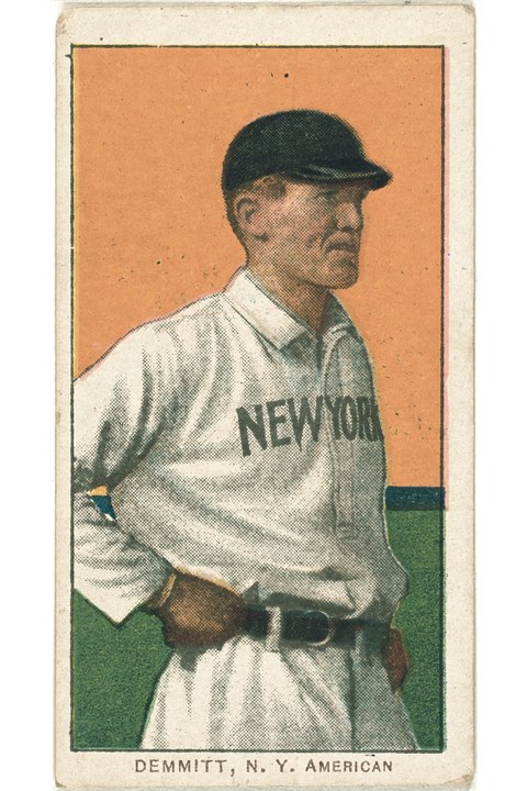 1909-11 T206 Ray Demmitt (New York), New York Highlanders (front)