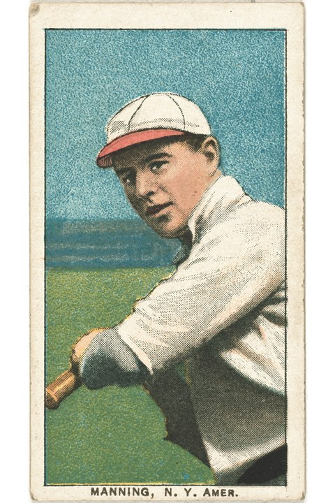 1909-11 T206 Rube Manning (Batting), New York Highlanders (front)
