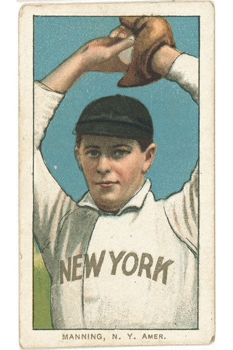 1909-11 T206 Rube Manning (Pitching), New York Highlanders (front)