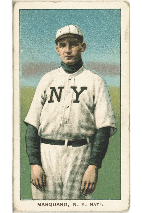 1909-11 T206 Rube Marquard (Hands At Side), New York Giants (front)