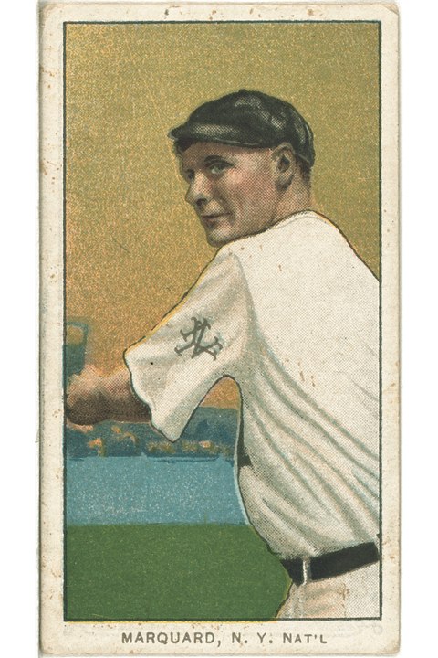1909-11 T206 Rube Marquard (Pitching), New York Giants (front)