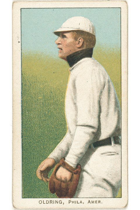 1909-11 T206 Rube Oldring (Fielding), Philadelphia Athletics (front)