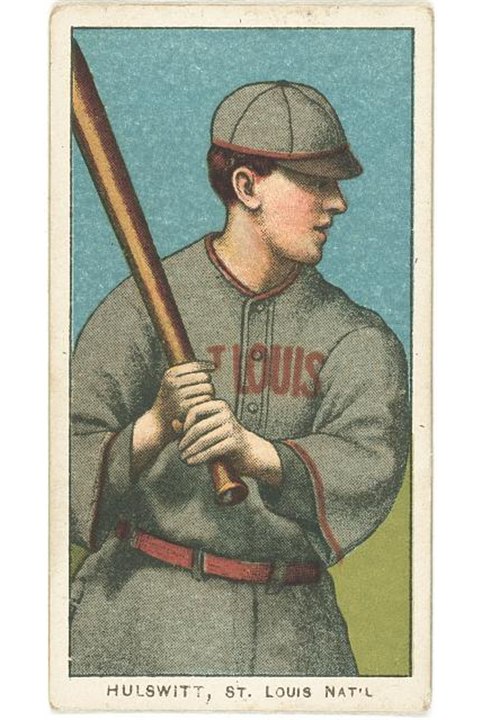 1909-11 T206 Rudy Hulswitt, St Louis Cardinals (front)