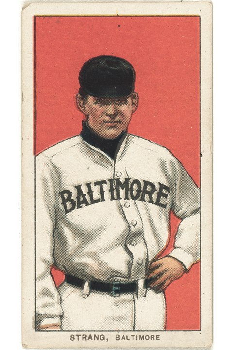 1909-11 T206 Sam Strang, Baltimore Orioles (front)