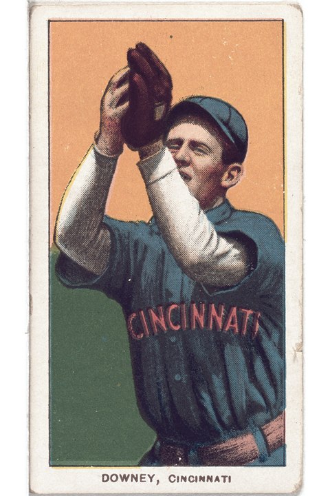 1909-11 T206 Tom Downey (Fielding), Cincinnati Reds (front)