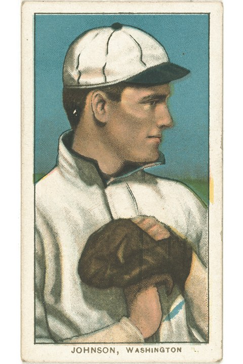 1909-11 T206 Walter Johnson (Glove At Chest), Washington Senators (front)