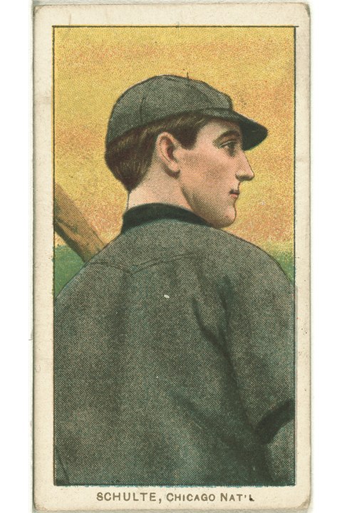 1909-11 T206 Wildfire Schulte (Back View), Chicago Cubs (front)