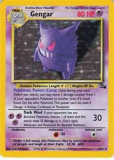 Gengar #5 - 1999 Pokémon Fossil