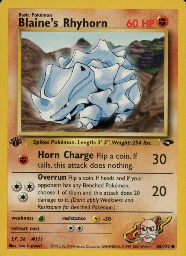 Blaine's Rhyhorn 1st Edition