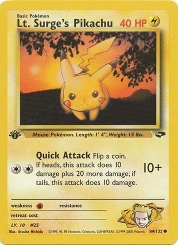 Lt. Surge's Pikachu 1st Edition