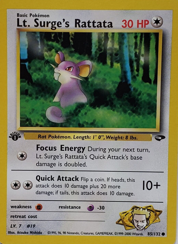 Lt. Surge's Rattata 1st Edition