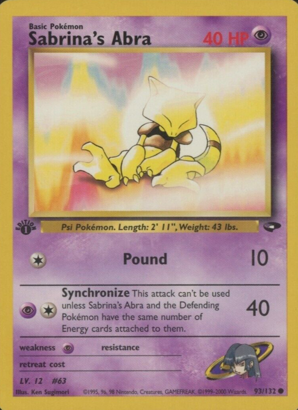 Sabrina's Abra (Lv. 12) 1st Edition