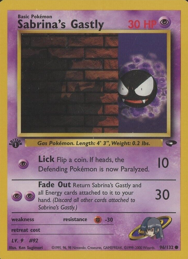 Sabrina's Gastly (Lv. 9) 1st Edition