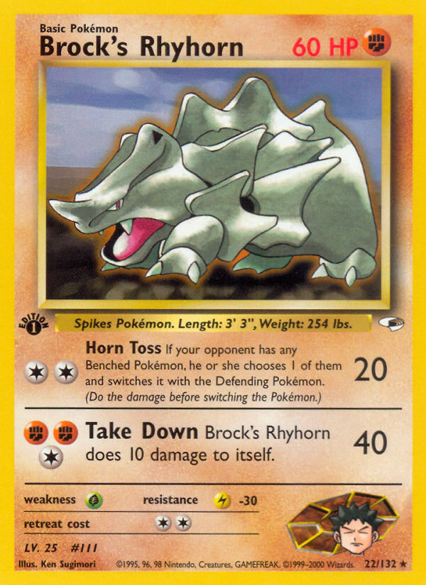 Brock's Rhyhorn (Lv. 25) 1st Edition