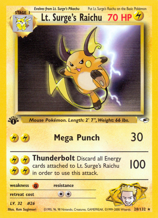 Lt. Surge's Raichu 1st Edition