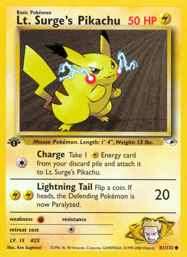 Lt. Surge's Pikachu 1st Edition