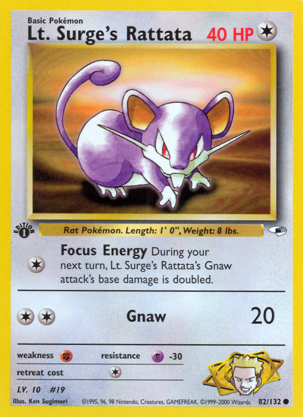 Lt. Surge's Rattata 1st Edition