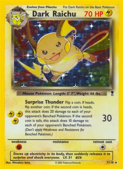 Dark Raichu - 2002 Pokemon Legendary Collection #7/110 | T206 Cards