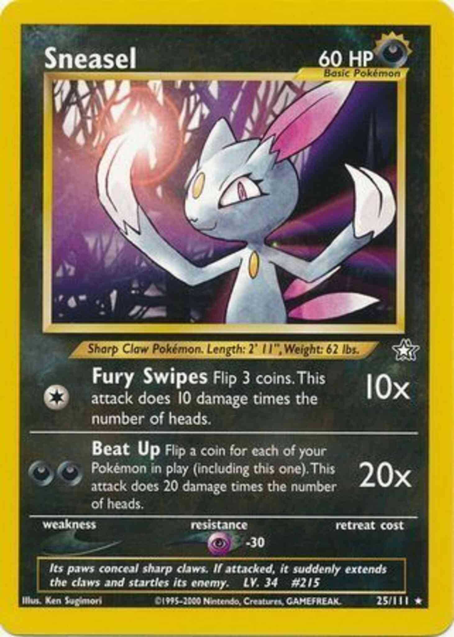 Sneasel - 2000 Pokemon Neo Genesis #25/111 | T206 Cards