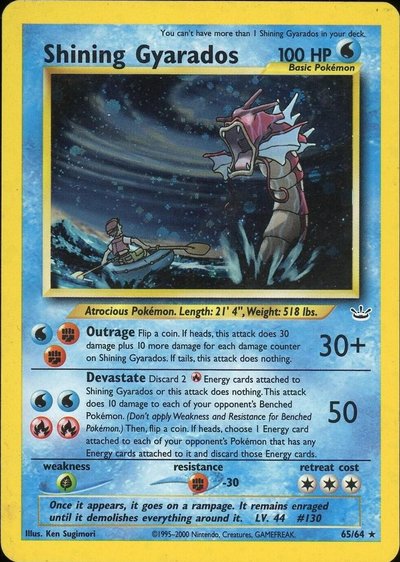 Shining Gyarados #65 - 2001 Pokémon Neo Revelation