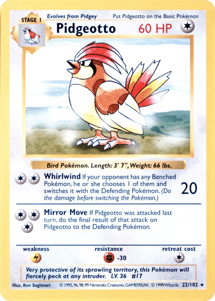 Pidgeotto Shadowless