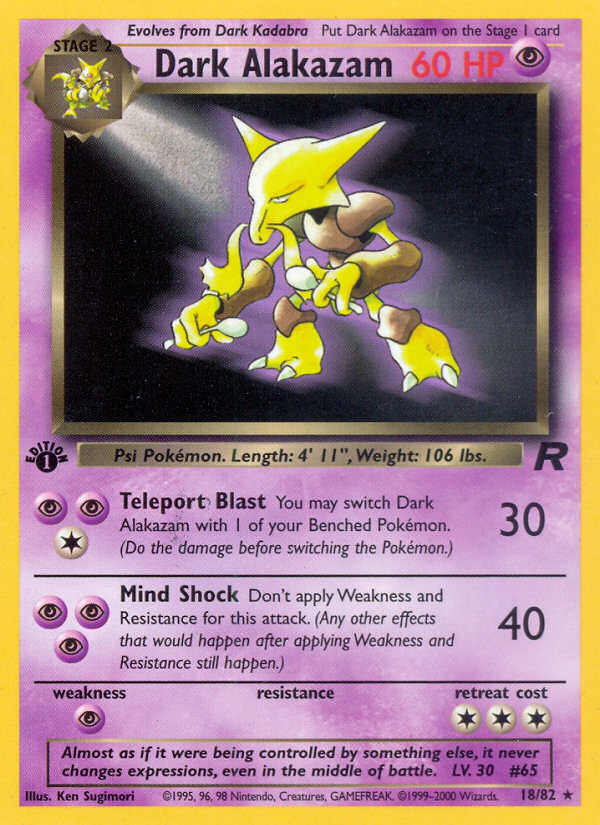Dark Alakazam 1st Edition
