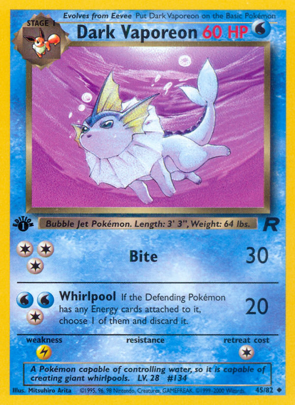 Dark Vaporeon 1st Edition