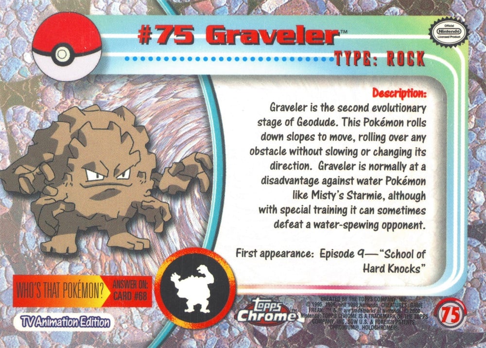 Graveler Topps Chrome card back