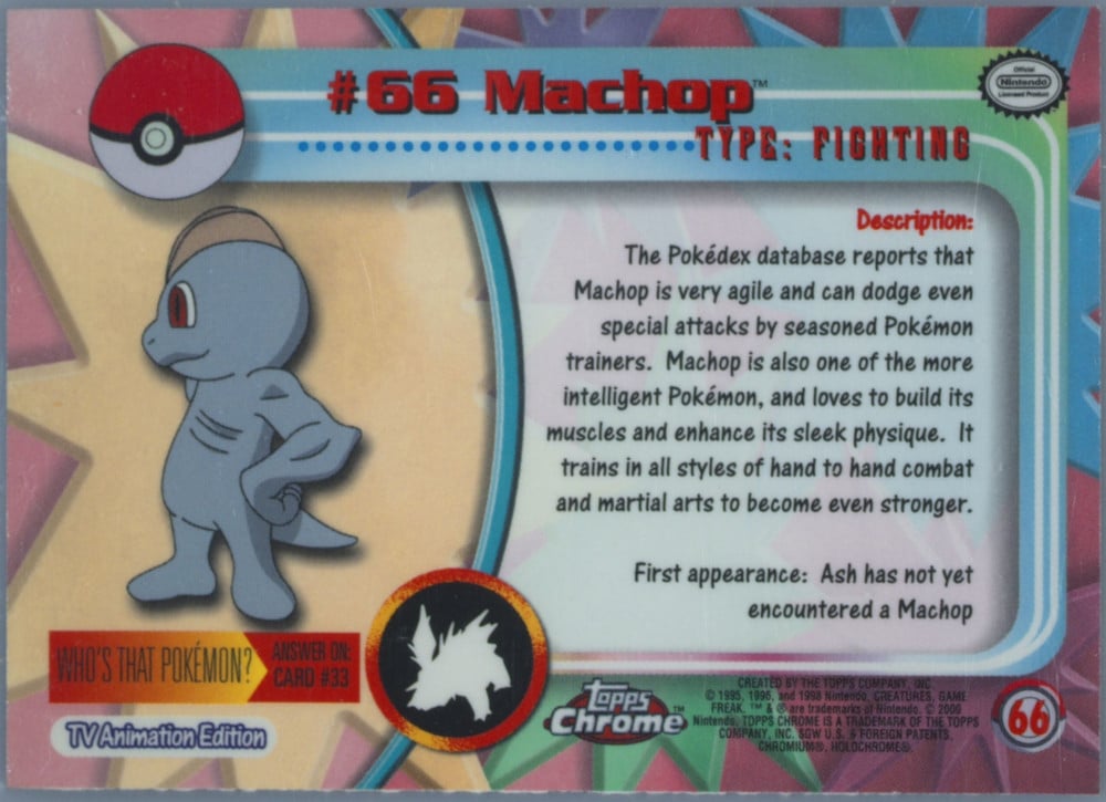 Ponyta Topps Chrome card back