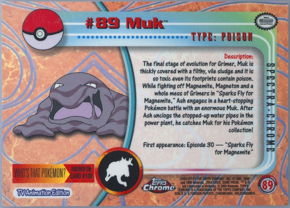 Muk Topps Chrome card back